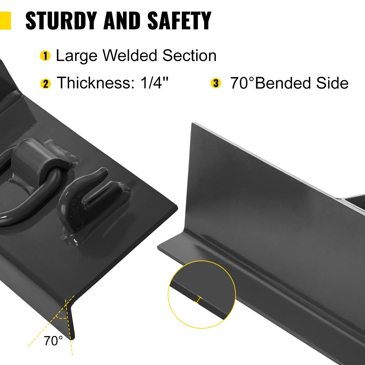 VEVOR Tractor Welding on Hooks, Compact Welding on 1/4" Bucket Hooks, 4700LBS G70