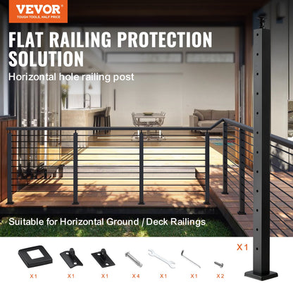 VEVOR Cable Railing Post Level Deck Stair Post 42 x 1.97 x 1.97" Cable Handrail