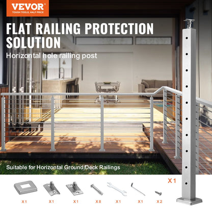 VEVOR Cable Railing Post Level Deck Stair Post 36 x 0.98 x 1.97" Cable Handrail