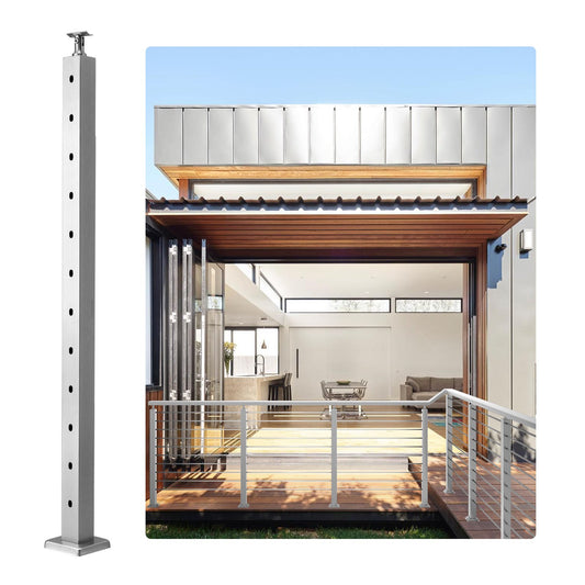 VEVOR Cable Railing Post Level Deck Stair Post 106.7 x 5 x 5 cm Cable Handrail Post