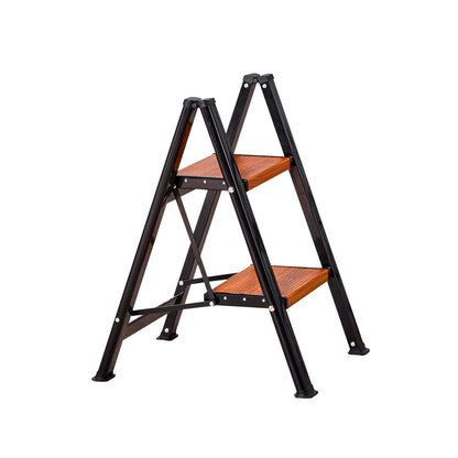 2 Step Ladder, Folding Step Stool with Wide Anti-Slip Pedal and Comfort Handgrip, Lightweight 150 kg Capacity Portable Aluminum Plant Support, Multi-Use for Adults, Home Repairing, Cleaning