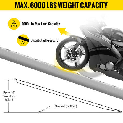 Heavy-Duty Aluminum Trailer Ramps, 3,000 kg Capacity, 15.2 x 0.3 m, Beavertail Design