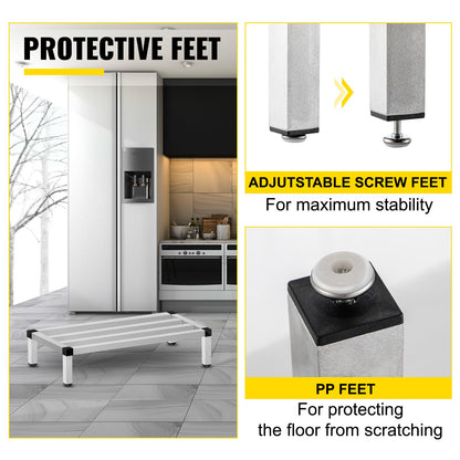 VEVOR Aluminum Dunnage Rack, 122 x 51 cm Commercial Floor Food Shelf, 20 cm Off