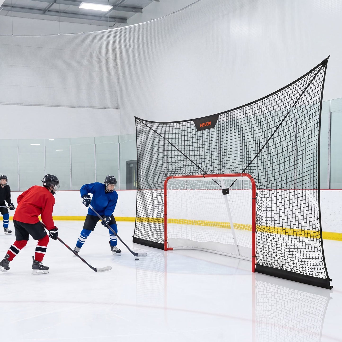 Hockey Net Backstop, 366x213 cm Durable Hockey Goal Backstop Net with Extended Coverage, Lightweight and Portable Backyard Training Equipment, Easy Assembly, for Youth Adult (NET ONLY)
