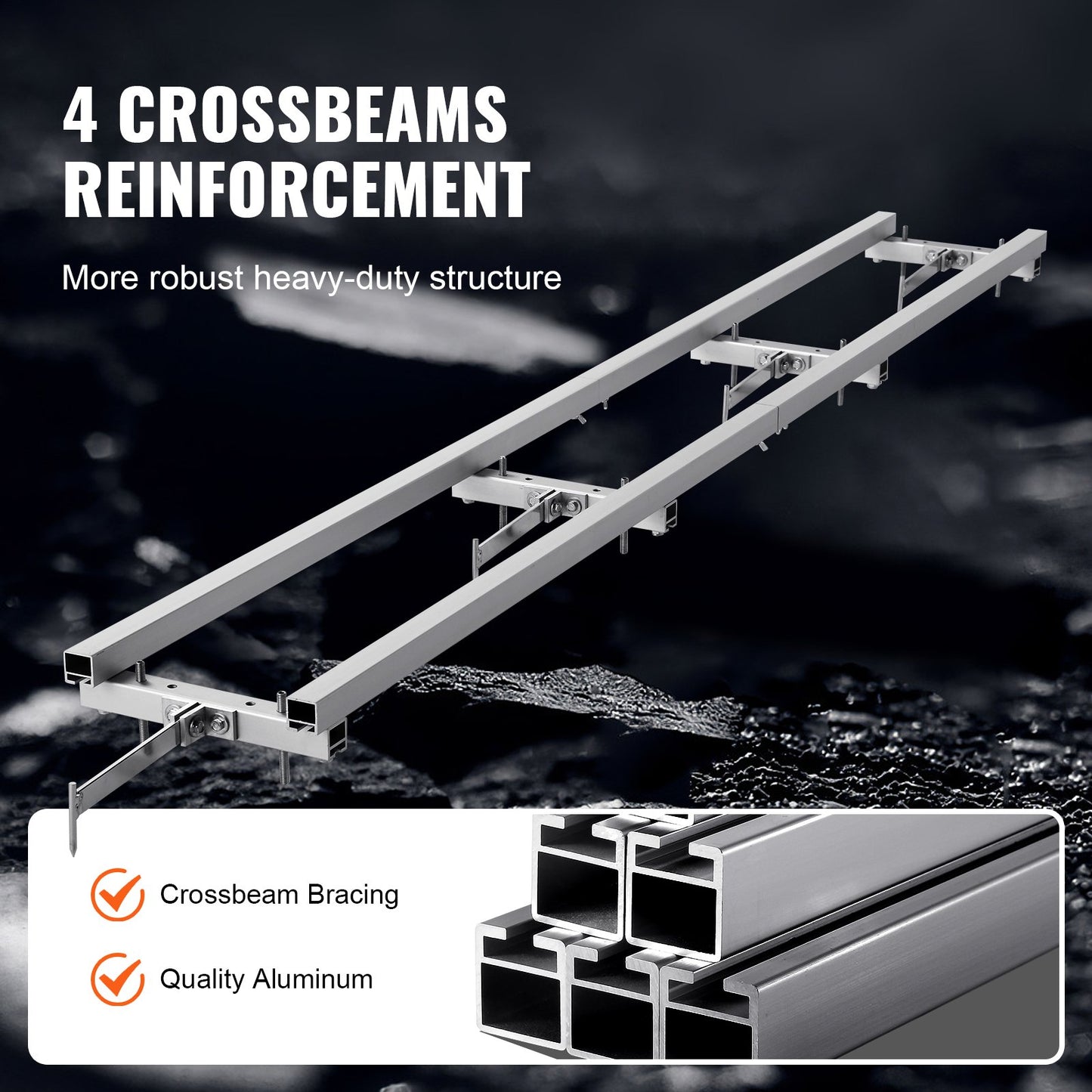 VEVOR Rail Mill Guide System, 9 ft Milling Guide, 4 Crossbar Kits Chainsaw Mill