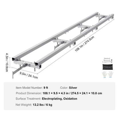 Adjustable 2.7m Rail System for Chainsaw Mills - Lightweight & Portable