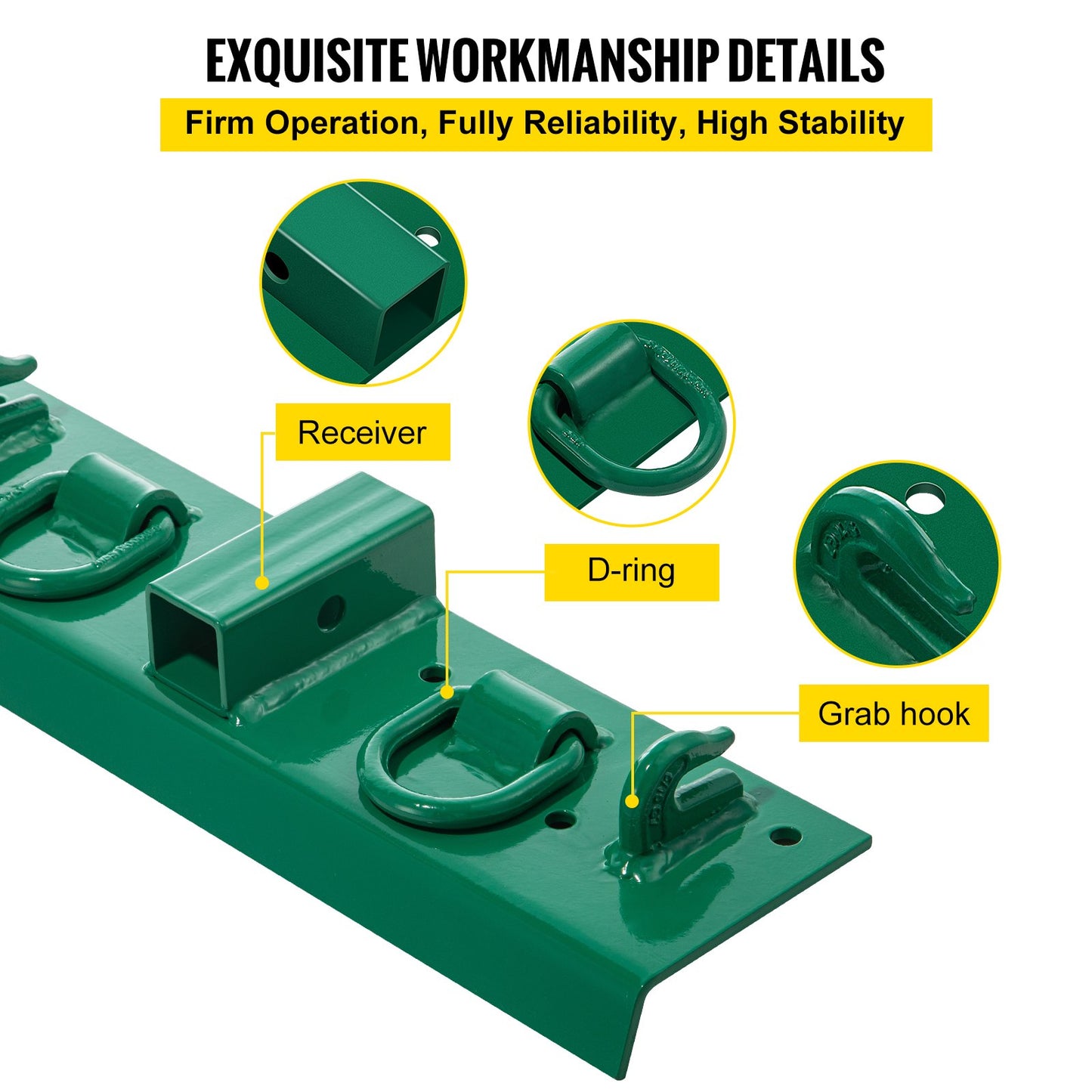 VEVOR Tractor Bolt on Hooks, 1/4" Compact Bolt on Grab Hooks, Max 4700LBS G70 Forged