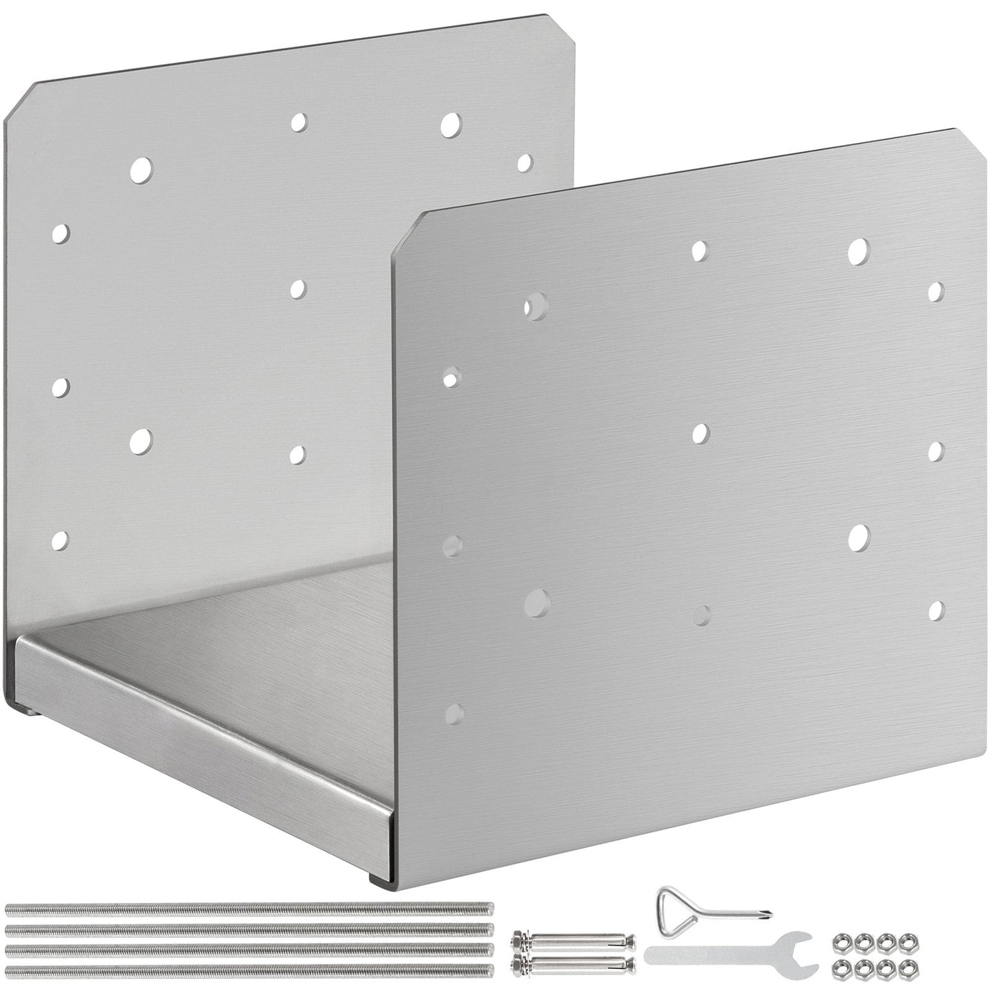 Adjustable Stainless Steel Post Base 203x203mm with Moisture Protection