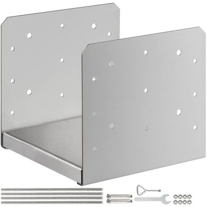 Adjustable Stainless Steel Post Base 203x203mm with Moisture Protection