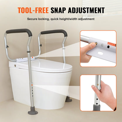 VEVOR Toilet Safety Rail, Bathroom Toilet Seat Frame, Adjustable Width & Height