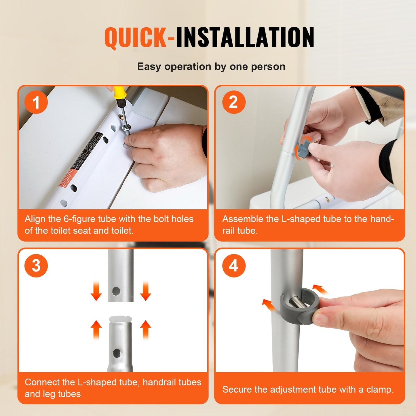 Adjustable Bathroom Safety Rail with Padded Armrests, Supports Up to 136 kg