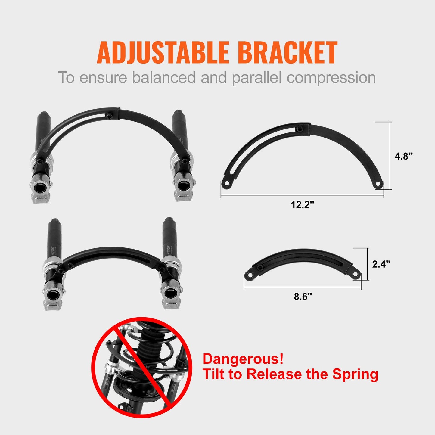 VEVOR Coil Spring Compressor Tool, 2 pcs Heavy Duty Macpherson Strut Spring Compressor
