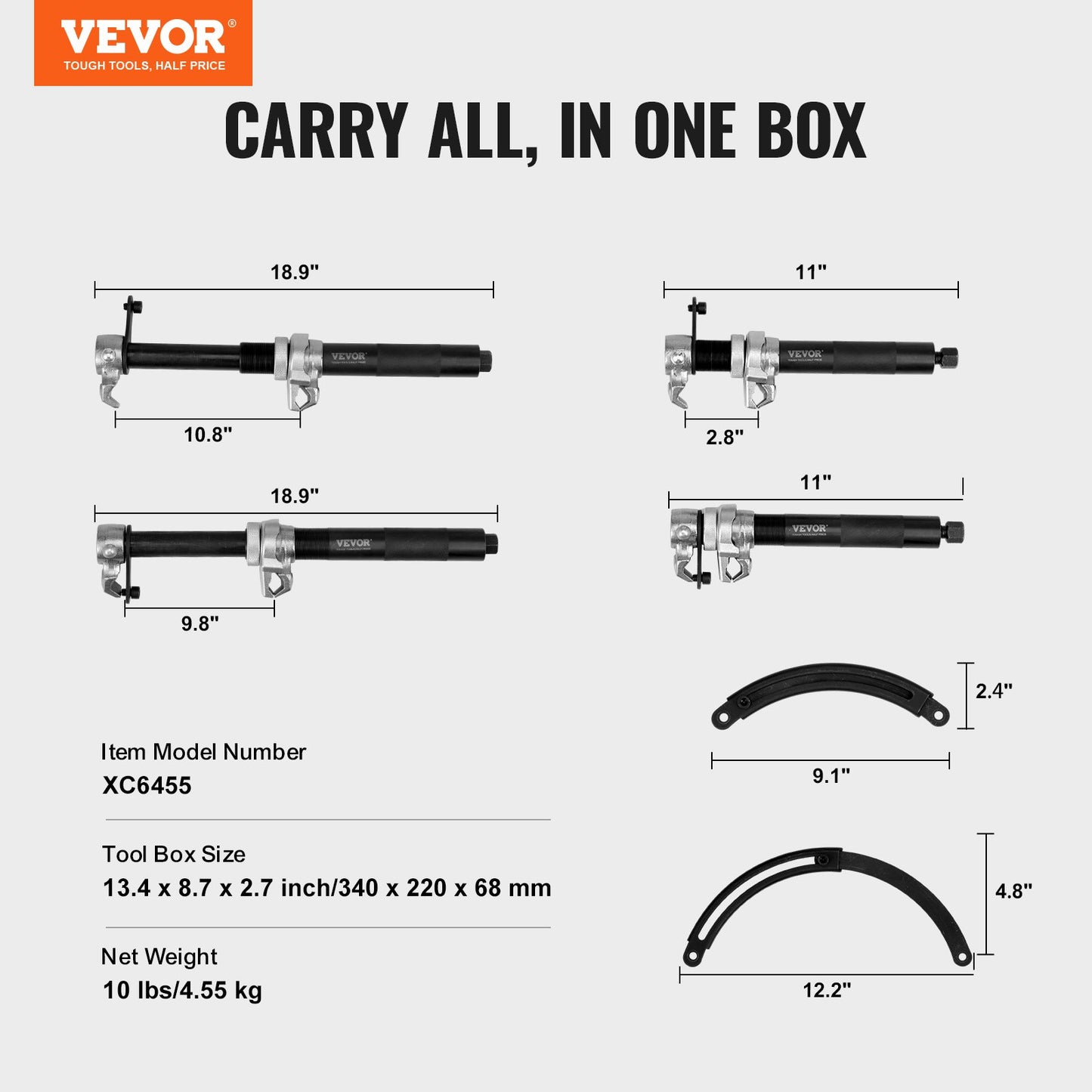 VEVOR Coil Spring Compressor Tool, 2 pcs Heavy Duty Macpherson Strut Spring Compressor
