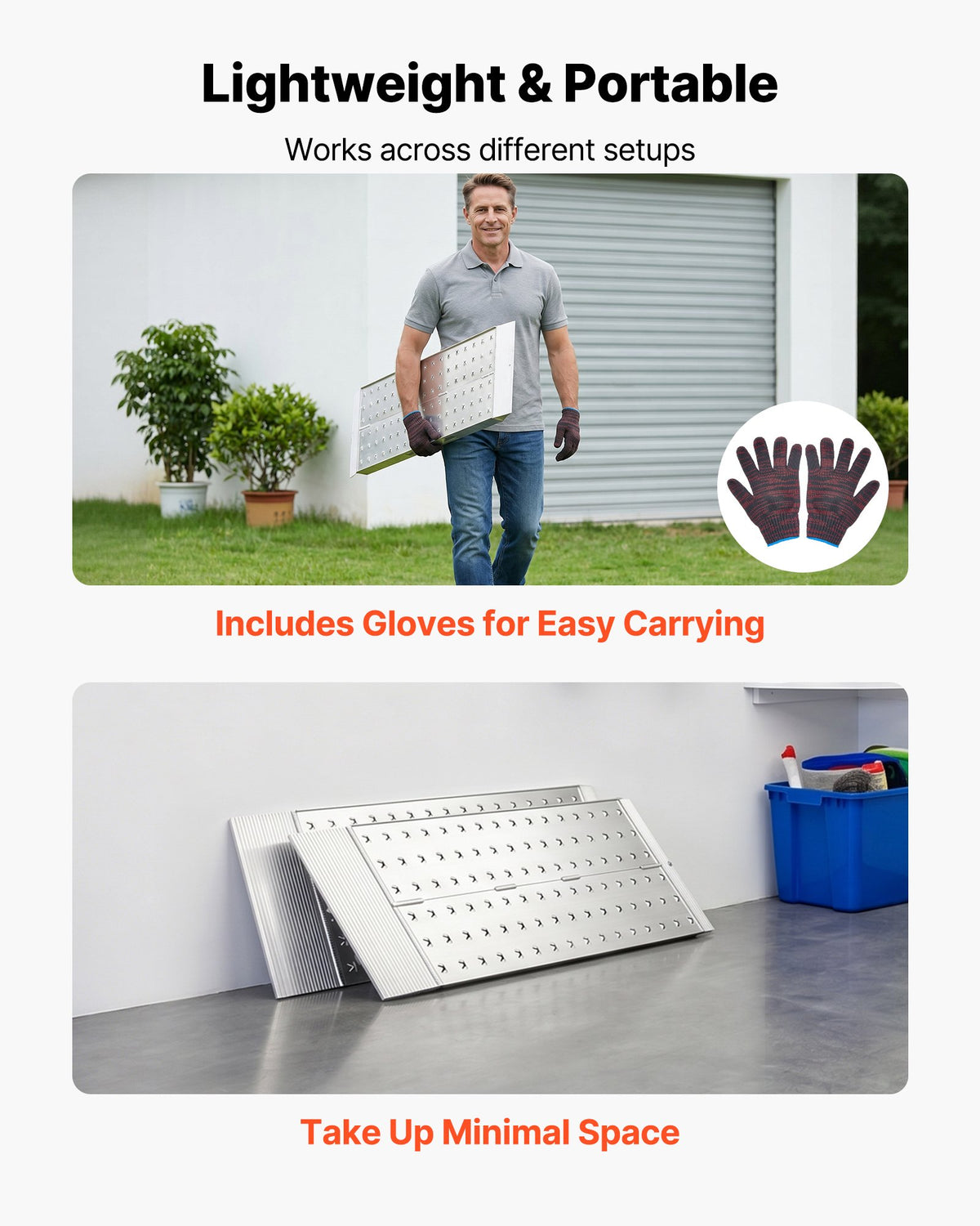 Aluminum Trailer Ramps, 2PCS 999 x 304mm, Heavy-Duty ATV Ramp Set with Anti-Slip Plates, 1360kg Combined Capacity Loading Ramps for Motorcycles, Lawn Mowers, Farm Tractors, Carts