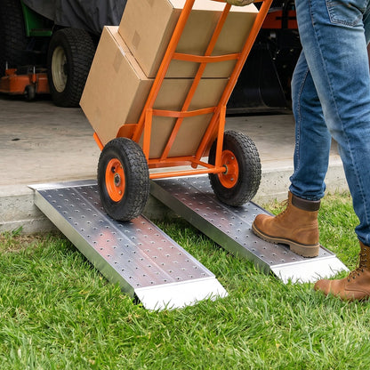 Aluminum Trailer Ramps, 2PCS 999 x 304mm, Heavy-Duty ATV Ramp Set with Anti-Slip Plates, 1360kg Combined Capacity Loading Ramps for Motorcycles, Lawn Mowers, Farm Tractors, Carts