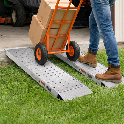 Aluminum Trailer Ramps, 2PCS 1396 x 304mm, Heavy-Duty ATV Ramp Set with Anti-Slip Plates, 1360kg Combined Capacity Loading Ramps for Motorcycles, Lawn Mowers, Farm Tractors, Carts