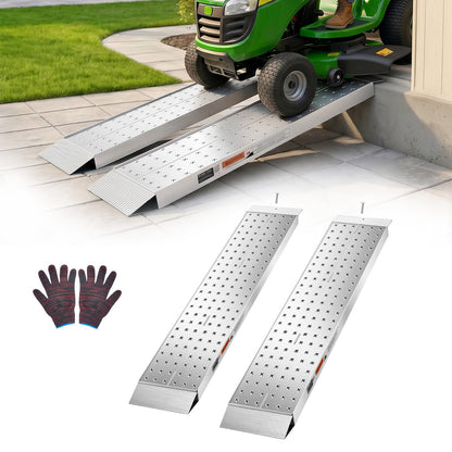 Aluminum Trailer Ramps, 2PCS 1396 x 304mm, Heavy-Duty ATV Ramp Set with Anti-Slip Plates, 1360kg Combined Capacity Loading Ramps for Motorcycles, Lawn Mowers, Farm Tractors, Carts