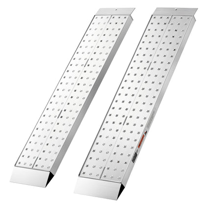 Aluminum Trailer Ramps, 2PCS 1396 x 304mm, Heavy-Duty ATV Ramp Set with Anti-Slip Plates, 1360kg Combined Capacity Loading Ramps for Motorcycles, Lawn Mowers, Farm Tractors, Carts
