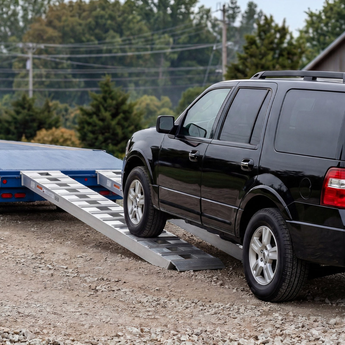 Aluminum Trailer Ramps, 2PCS 2440 x 380 mm, Heavy-Duty Truck Ramp Set, 4536kg Combined Capacity ATV Loading Ramps for Pickup Trucks, Motorcycles, Lawn Mowers, Cars, Farm Tractors, Carts