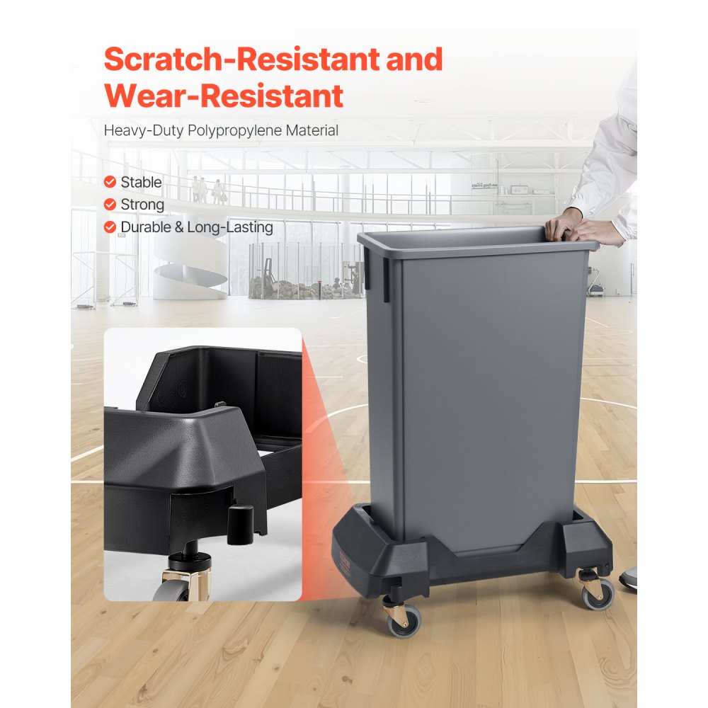 VEVOR Slim Trash Can Dolly with Wheel Fit 16/23 Gal Containers 200lbs Heavy Duty