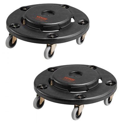 VEVOR 2 Packs Round Trash Can Dolly Fit 20, 32, 44, 55 Gal Garbage Container