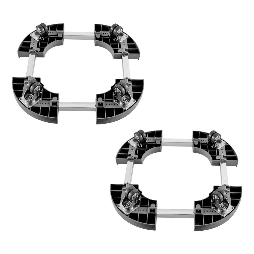 VEVOR 2 Packs Round Trash Can Dolly 15-22.8 in Adjustable Plastic Bin Dolly