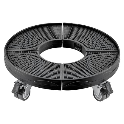 Trash Can Dolly with 4 Lockable Wheels, 440lbs Weight Capacity, Round Trash Can Roller Base, 15-22.8 in Adjustable, Heavy Duty Drum Dolly Plant Caddy, Multi-Functional Rolling Dolly Cart, Black