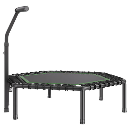1385 mm Mini Trampoline, 205 kg Max Load Fitness Rebounder, Stable & Quiet Small Trampoline with 3 Levels Height Adjustable & Foam Handle, Exercise Rebounder for Adults Indoor/Garden Workout