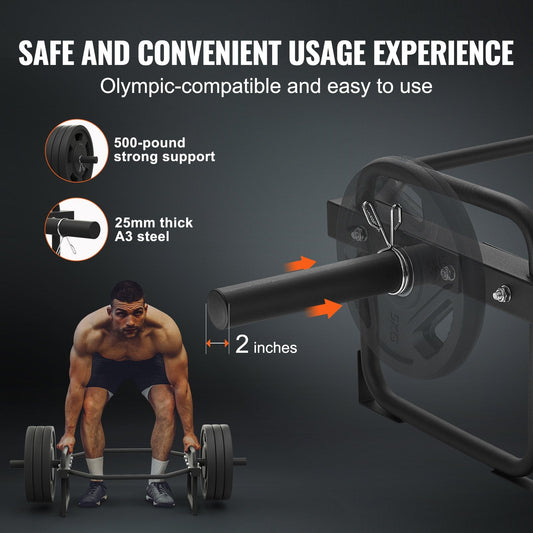 Hex Trap Bar for Deadlifts and Squats, 225 kg Capacity, 1.4 m Length