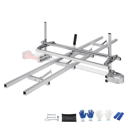 Adjustable Chainsaw Mill with 9m Rail System for 0.3m-0.9m Guide Bars