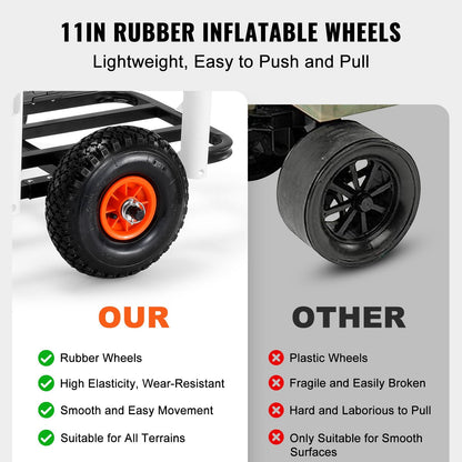 Heavy-Duty Beach Fishing Cart with 91 kg Capacity and Large Balloon Tires
