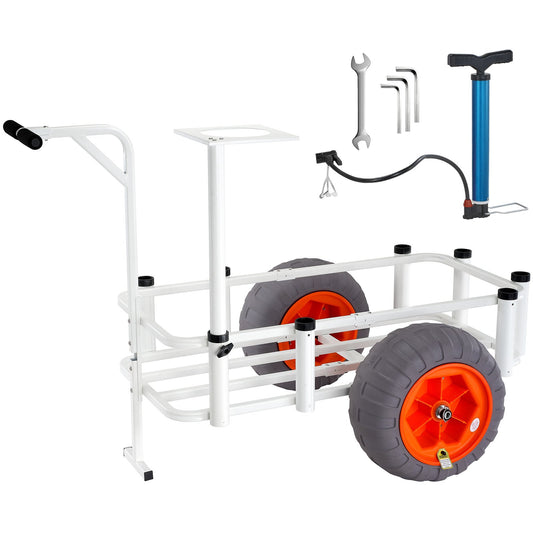 VEVOR Beach Fishing Cart, 159 kg Load Capacity, Fish and Marine Cart with Two 406