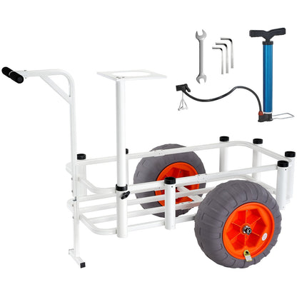 Heavy-Duty Beach Fishing Cart with 159 kg Capacity and Balloon Tires
