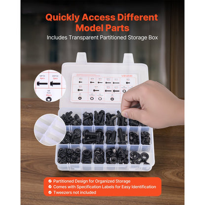 VEVOR 280 Pcs Bolts Nuts Assortment Kit Metric Alloy Steel M6 M8 M10