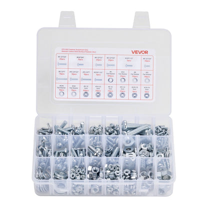 VEVOR 2250 Pcs Bolts Nuts Assortment Kit Metric Imperial Alloy Steel M3 M4 M5