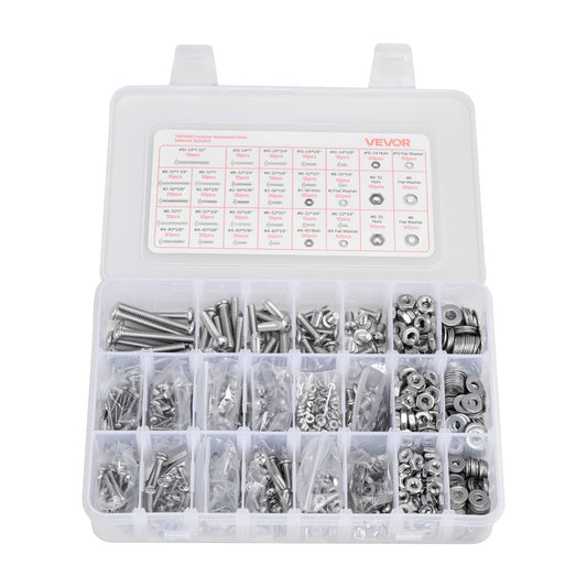 VEVOR 1110 Pcs Bolts Nuts Assortment Kit Imperial Stainless Steel for Furniture