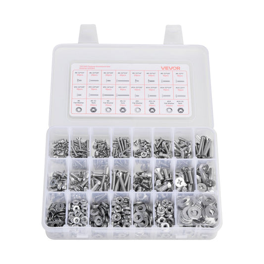 VEVOR 720 Pcs Bolts Nuts Assortment Kit Imperial Stainless Steel for Furniture
