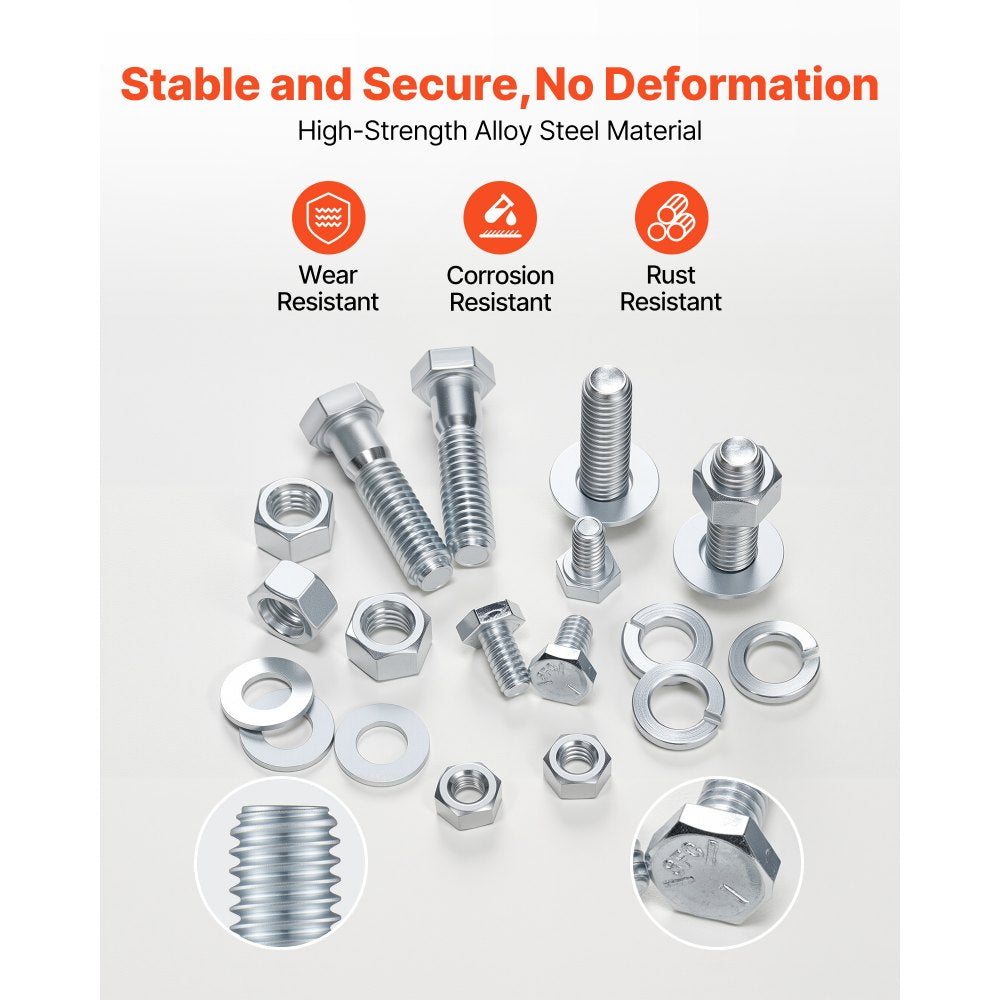 VEVOR 566 Pcs Bolts Nuts Assortment Kit Imperial Alloy Steel for Furniture