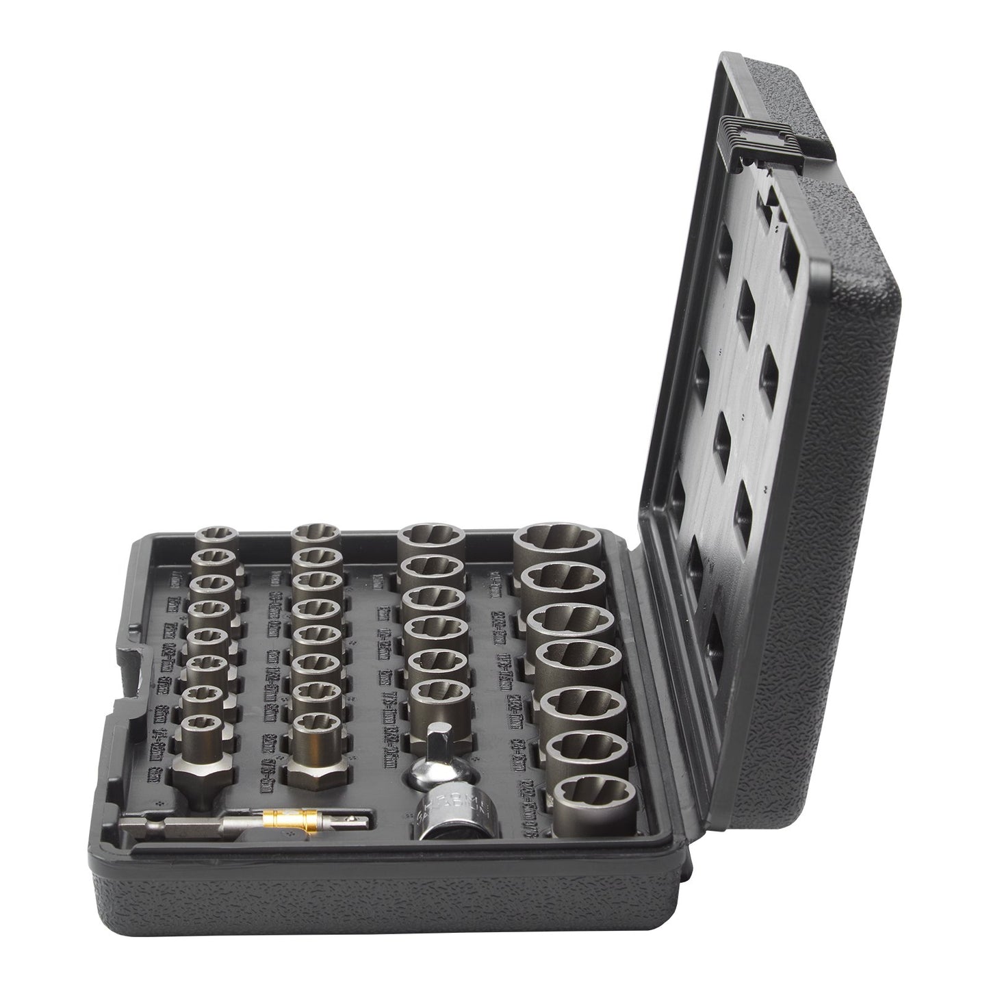 Bolt Extractor Set, 29-Piece Bolt and Nut Remover Set, 6mm to 10mm, 13/32" to 3/4", CR-MO Steel Extraction Socket Set with Storage Case, for Removing Damaged Rusted Bolts, Nuts and Screws