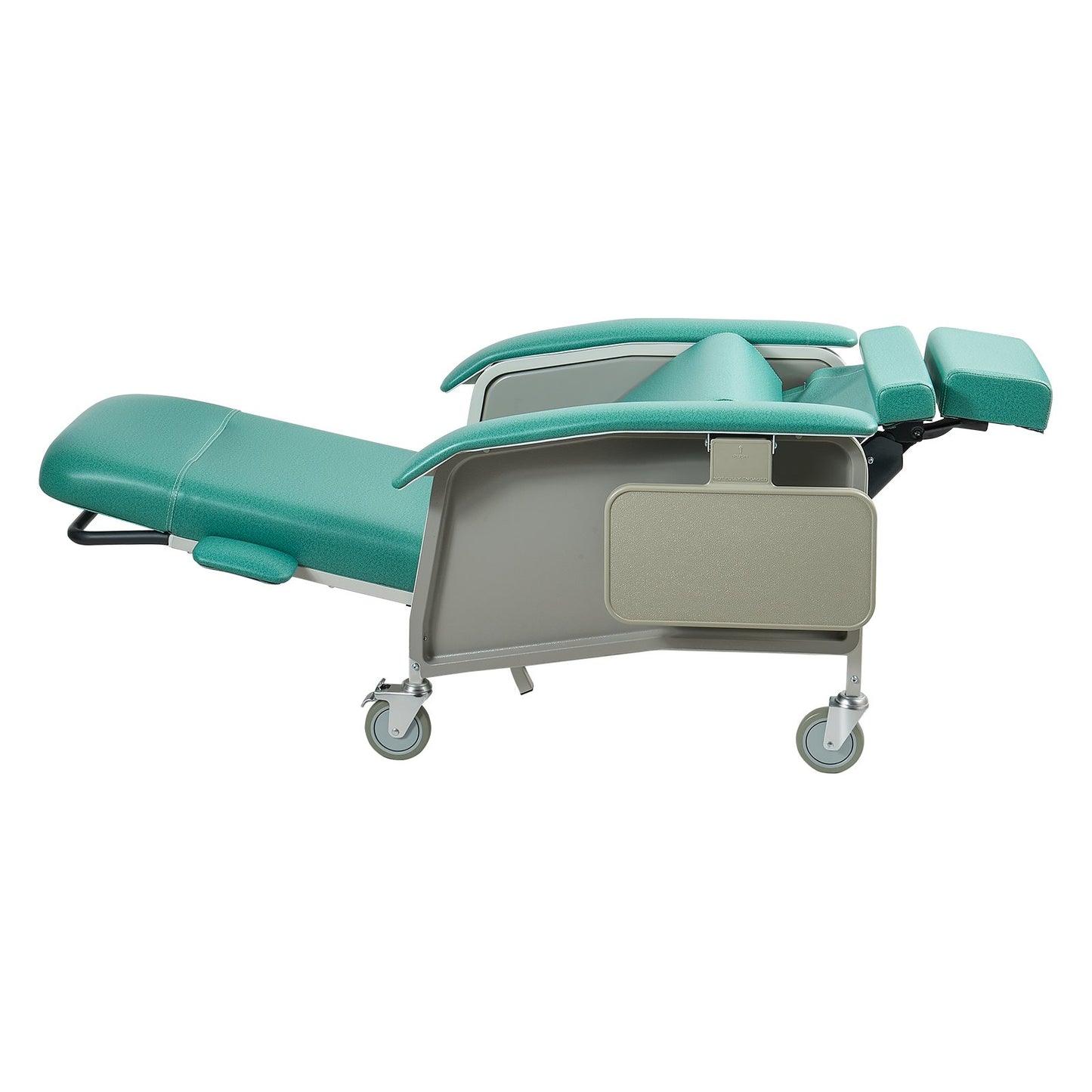 4-Position Geri Reclining Chair 227kg Capacity Geri Chair Recliner, 4-Wheel Medical Recliner Chairs with Trendelenburg, Soft Padded Seat & Trays for Hospitals, Clinics, Geriatric Home Care