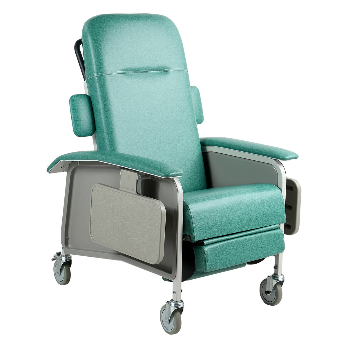 4-Position Geri Reclining Chair 227kg Capacity Geri Chair Recliner, 4-Wheel Medical Recliner Chairs with Trendelenburg, Soft Padded Seat & Trays for Hospitals, Clinics, Geriatric Home Care
