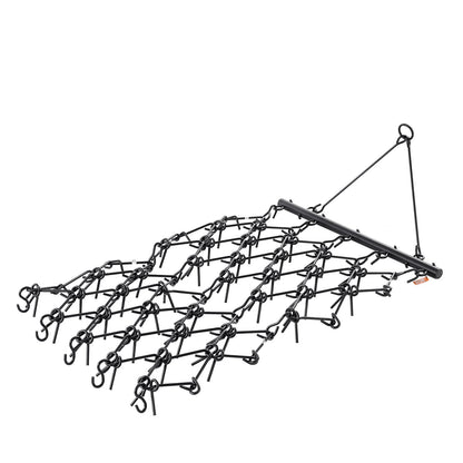 Drag Harrow, 1.2x1.2 m Durable Chain Harrow with 69 Sharp Teeth, Suitable for ATV UTV Tractor, Ideal for Soil Preparation, Seeding, Smoothing Landscapes, and Yard Gravel Driveway Maintenance