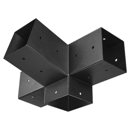 Pergola Kit, 4x4 Inch 4-Way Slanted Bracket for 92 x 92 mm Wood Beams in Actual Size, Carbon Steel Pergola Bracket with Post Base and Wall Mount Base, for Outdoor Pergolas, Gazebos, Sheds