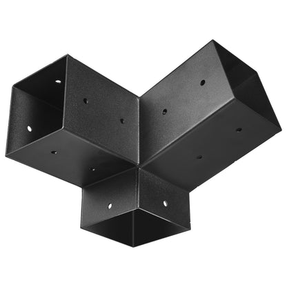 Pergola Kit, 4x4 Inch 3-Way Slanted Brackets for 92 x 92 mm Wood Beams in Actual Size, 2-Pack Pergola Brackets with 2 Post Bases and 2 Wall Mount Bases, for Outdoor Pergolas, Gazebos, Sheds