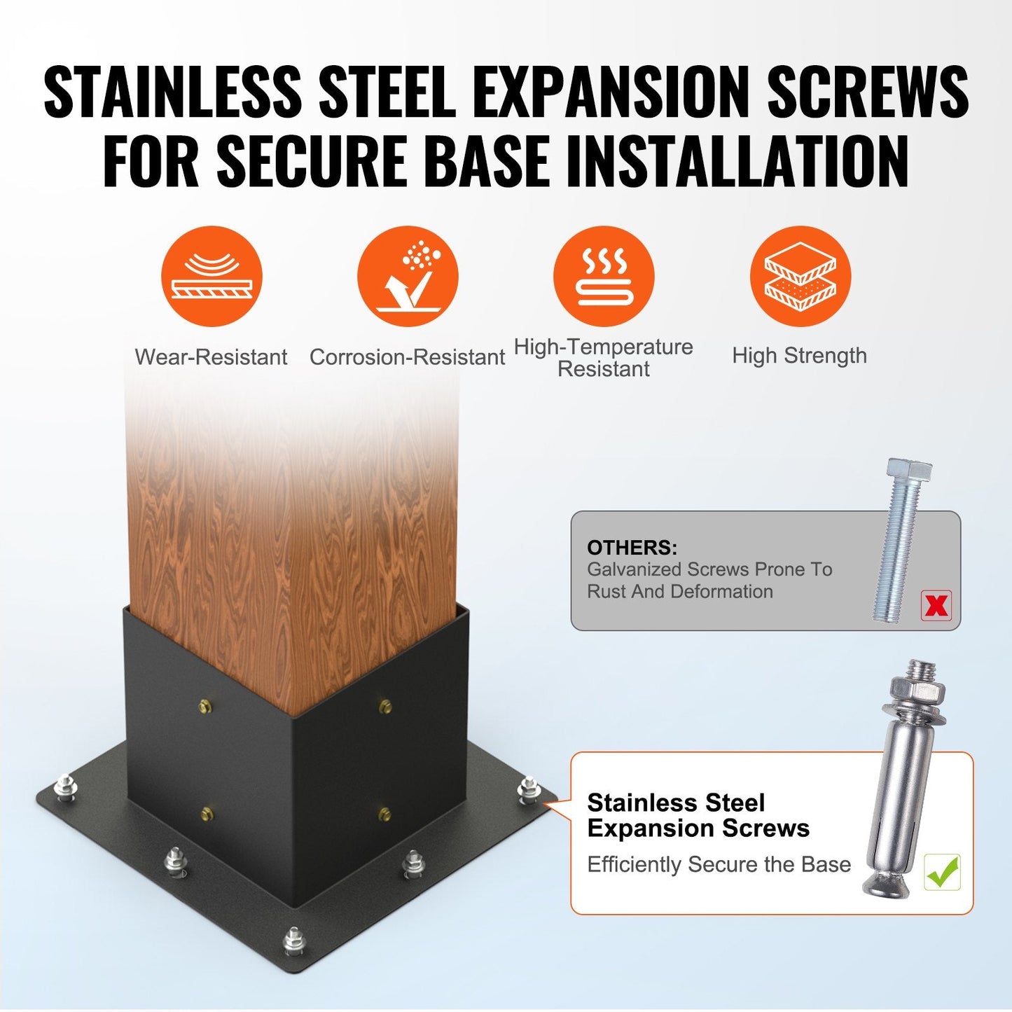 Heavy Duty 4-Way Pergola Bracket Kit for Patio and Gazebo, 152.4 mm x 152.4 mm