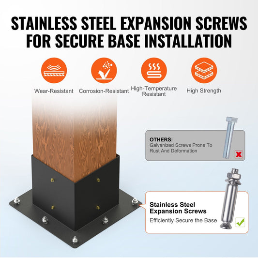 Heavy Duty 4-Way Pergola Bracket Kit for Patio and Gazebo, 152.4 mm x 152.4 mm
