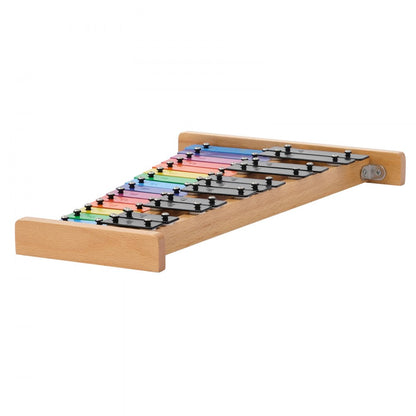 Glockenspiel Xylophone, 27 Notes, Professional Xylophone Percussion Instrument, with Colorful Metal Keys, Includes 4 Mal