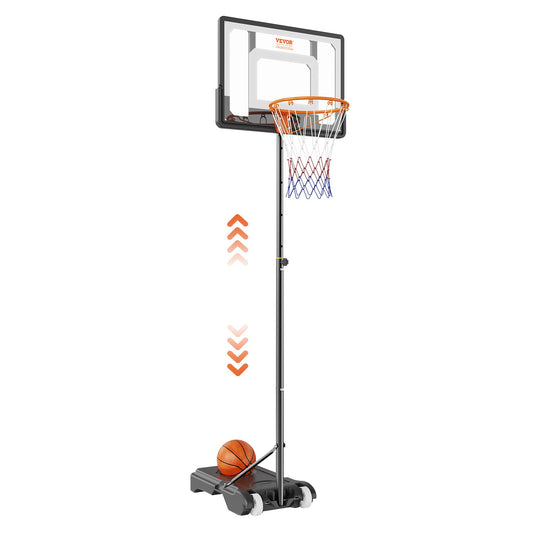 VEVOR Basketball Hoop, 5-7 ft Adjustable Height Portable Backboard System, 32 inch