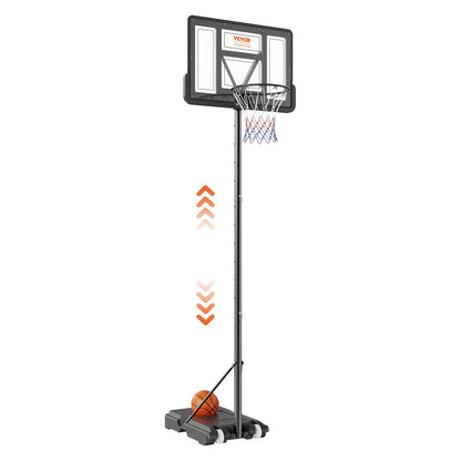 Adjustable Basketball Hoop System, 1.2-3.0 m Height, Portable with Wheels
