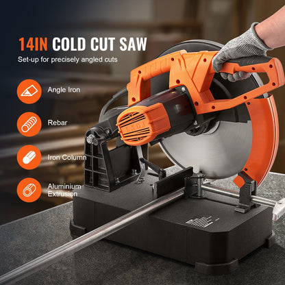 VEVOR Chop Saw, 14"/355mm Blade Diameter Cut Off Saw, 2800W 1200RPM Steel Cutting